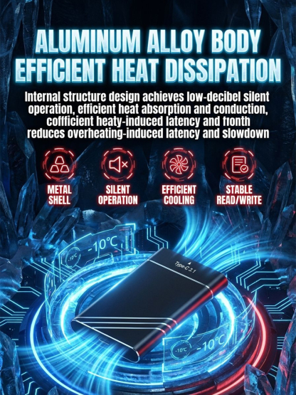 High-speed SSD solid-state portable hard drive