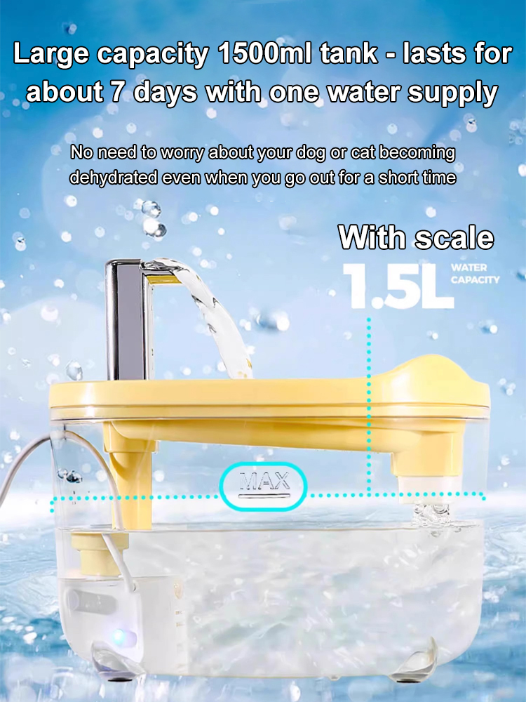 Automatic filtering circulating water dispenser, FDA certified, three-layer filtration removes 99.9% of impurities and bacteria, used by Hollywood stars' pets