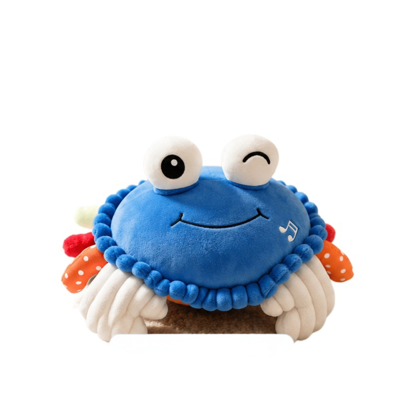 Musical Crab Plush Toy - 48 Songs & Repeat What You Say - Crawling Musical Dancing Walking Bouncing Moving Bouncing Talking Learning Crab-Sensory Toddler Toys for Birthday Tummy Time Toy 0-3 Months/6-12 Months,Mothersdaygift/newborngift