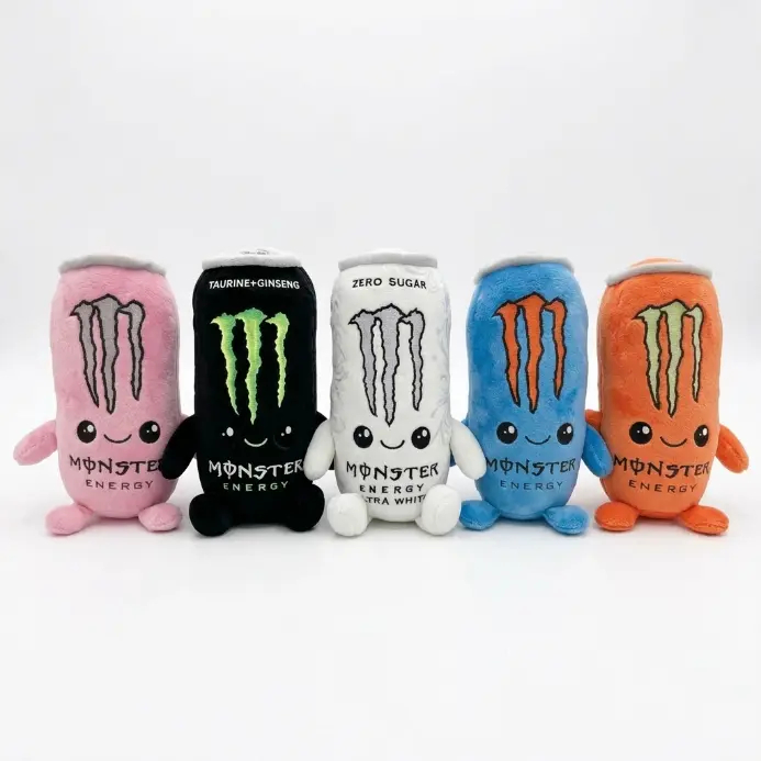 Drink Can Plush Toy - Black & White Ultra White Stuffed Doll, Soft Simulation Beverage Figure, Kawaii Collectible.