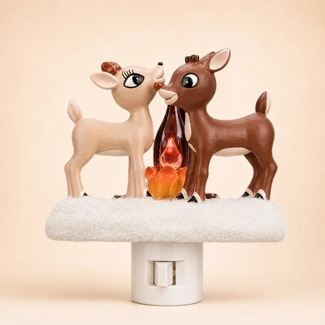 3D Flickering Campfire Night Light - Halloween & Christmas Decor, Resin Indoor Holiday Light