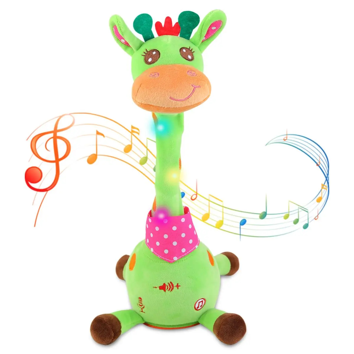 Talking Giraffe Toy, Repeating What You Say, Singing Glowing Stuffed Animal