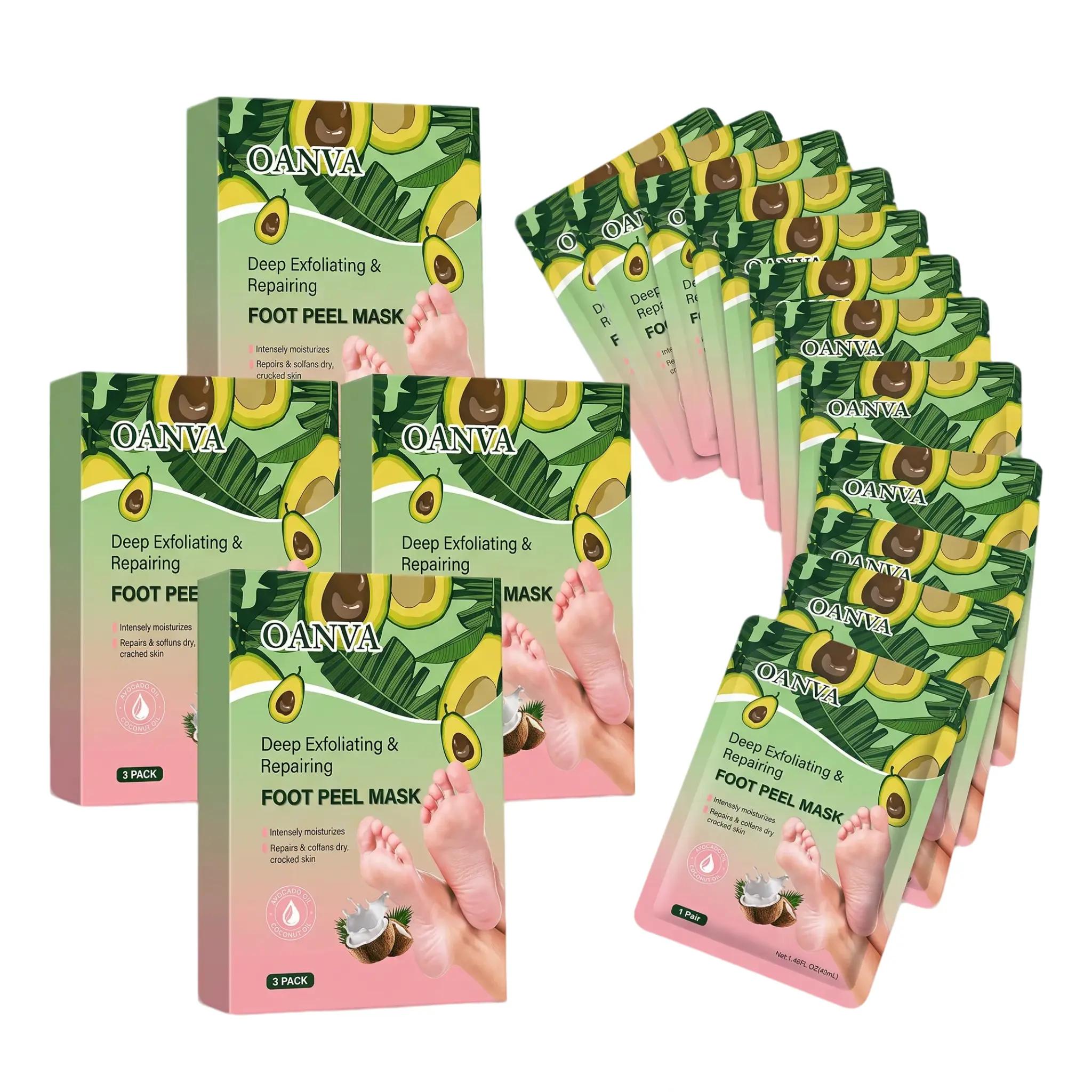 Foot Peeling Mask, Exfoliating Foot Peel Mask with Avocado Oil & Coconut Oil, Remove Dry Dead Skin & Calluses, Repair Cracked Heels for Baby Soft Feet