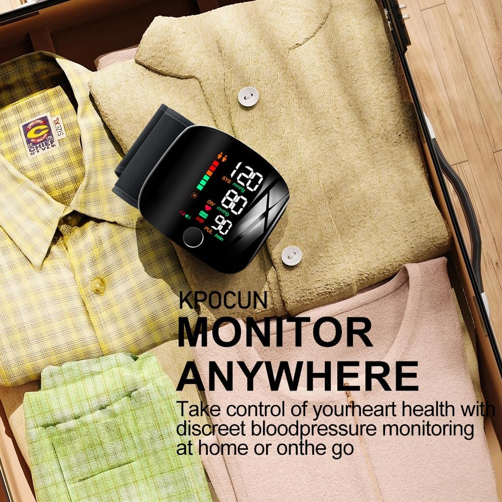 One-Touch Curved Screen Wrist Blood Pressure Monitor-Wrist Blood Pressure Monitors for Home