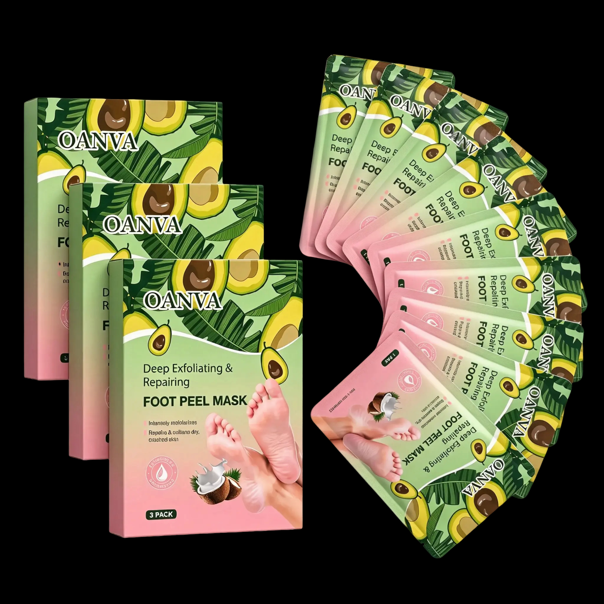 Foot Peeling Mask, Exfoliating Foot Peel Mask with Avocado Oil & Coconut Oil, Remove Dry Dead Skin & Calluses, Repair Cracked Heels for Baby Soft Feet