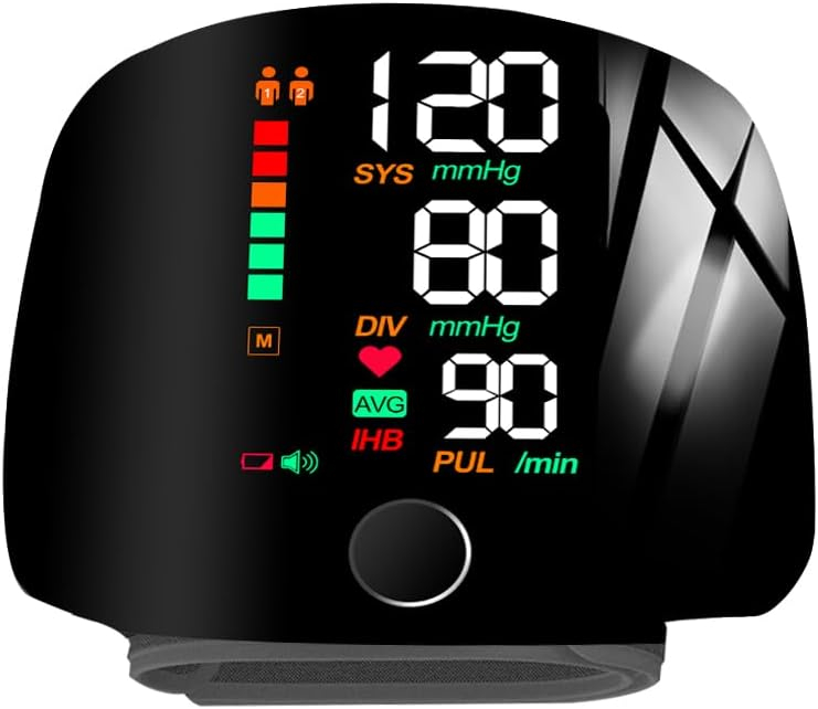 One-Touch Curved Screen Wrist Blood Pressure Monitor-Wrist Blood Pressure Monitors for Home