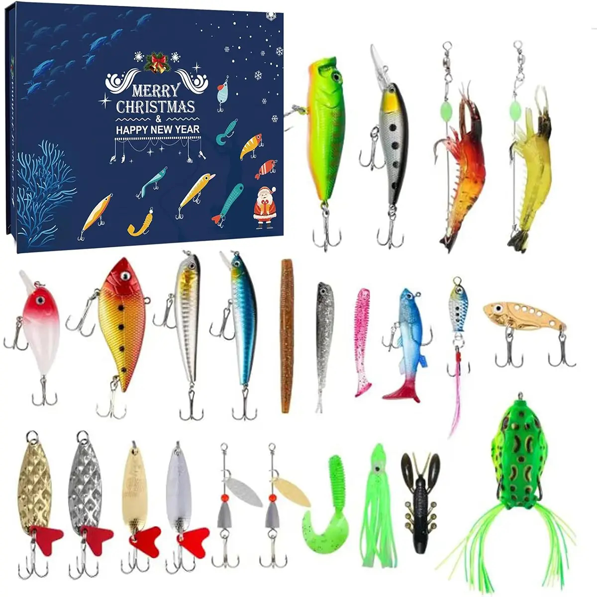Fishing Lure Advent Calendar 24-Day Tackle Set