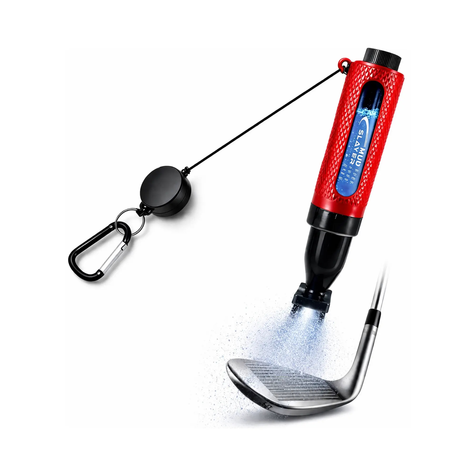 Golf Club Cleaning Brush that Sprays a Fine Mist, Leak-Proof Viewing Window, Retractable Clip, Dual Bristle Head, Ergonomic Handle Golf Bag Golf Accessory golf accessories