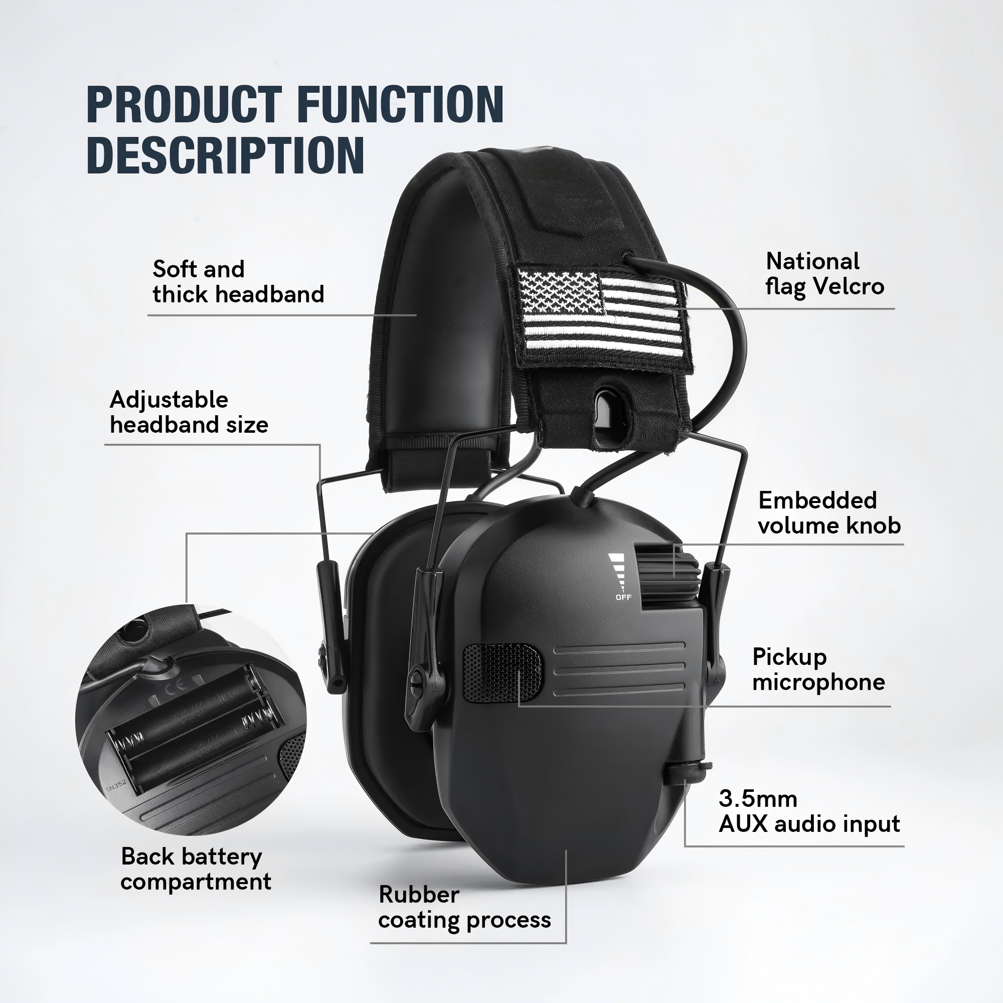 Tactical Noise Reduction Earmuffs for Hunting & Shooting