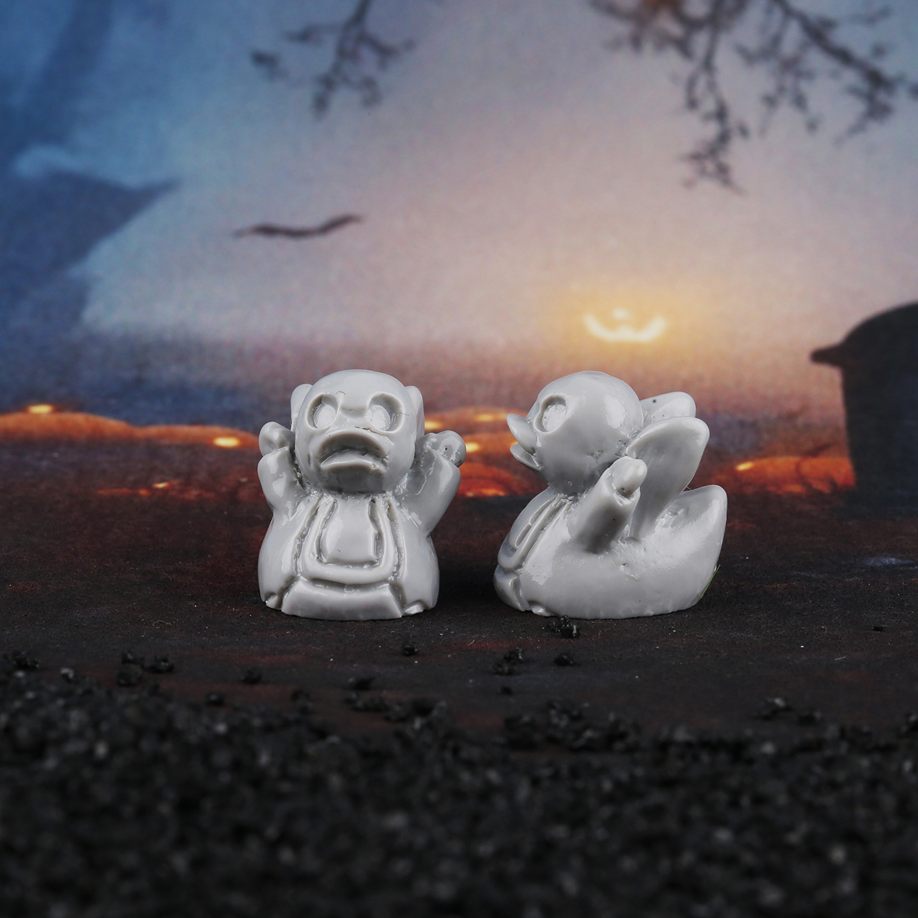 Mini Devil Ghost Skull Resin Ducks, Cute Spooky Desktop Decor, Creative Desktop Ornament, Mini Garden Ornament, Home Decor Ornament, Halloween Christmas Decoration, Party Gift, Decorative Piece, Decorative Ornaments