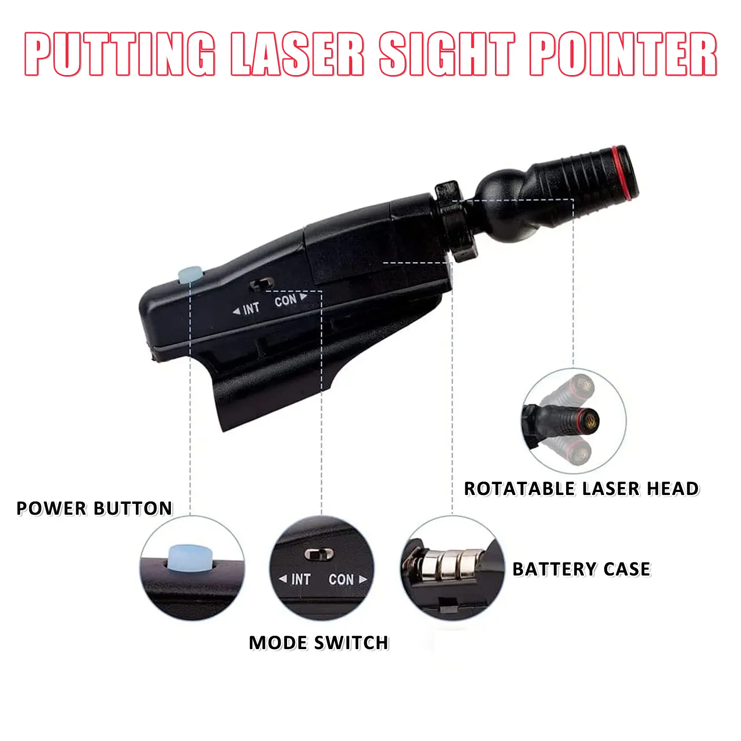 Golf Putting Laser Training Aid — Indoor putting practice equipment and aiming aid; an ideal gift for golfers.