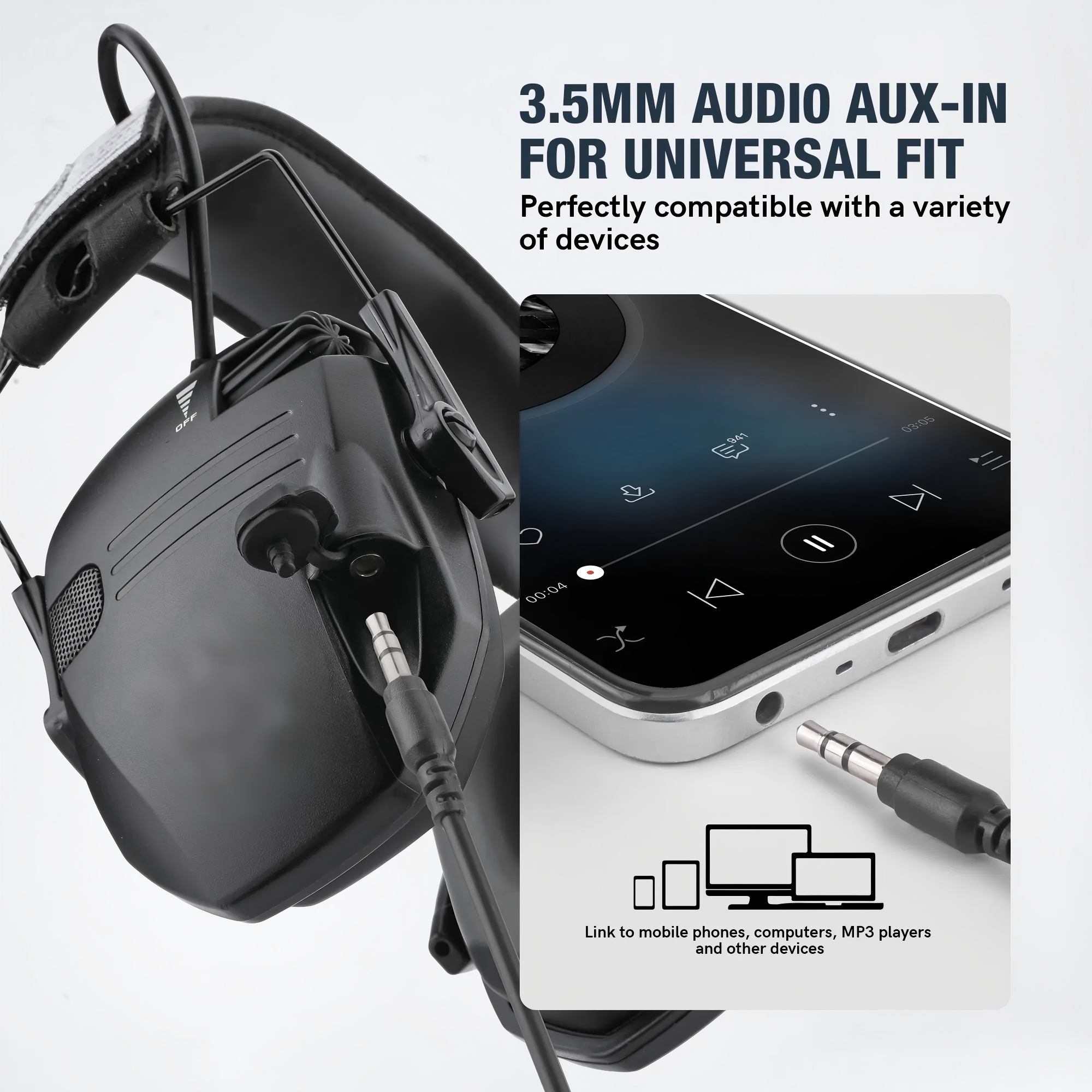 Tactical Noise Reduction Earmuffs for Hunting & Shooting