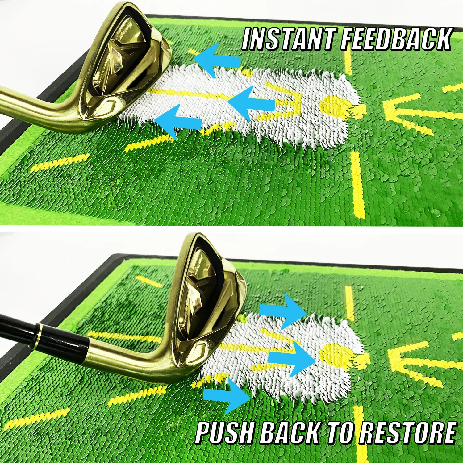 Golf Hitting Mat, Golf Chipping Mat, Golf Trace Strike Pad, Golf Training Aid, Analyze Chipping Paths & Ball Impact, Improve Ball Striking Posture, Golf Gifts