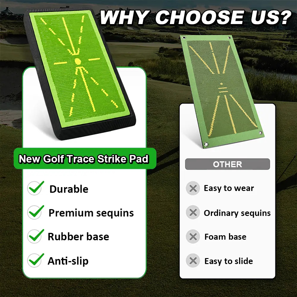 Golf Hitting Mat, Golf Chipping Mat, Golf Trace Strike Pad, Golf Training Aid, Analyze Chipping Paths & Ball Impact, Improve Ball Striking Posture, Golf Gifts