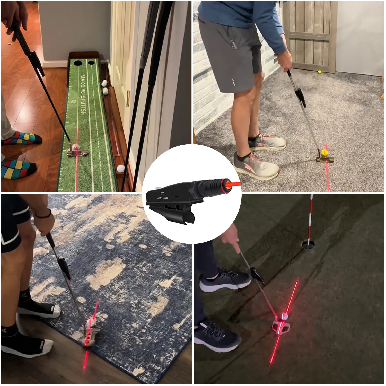 Golf Putting Laser Training Aid — Indoor putting practice equipment and aiming aid; an ideal gift for golfers.