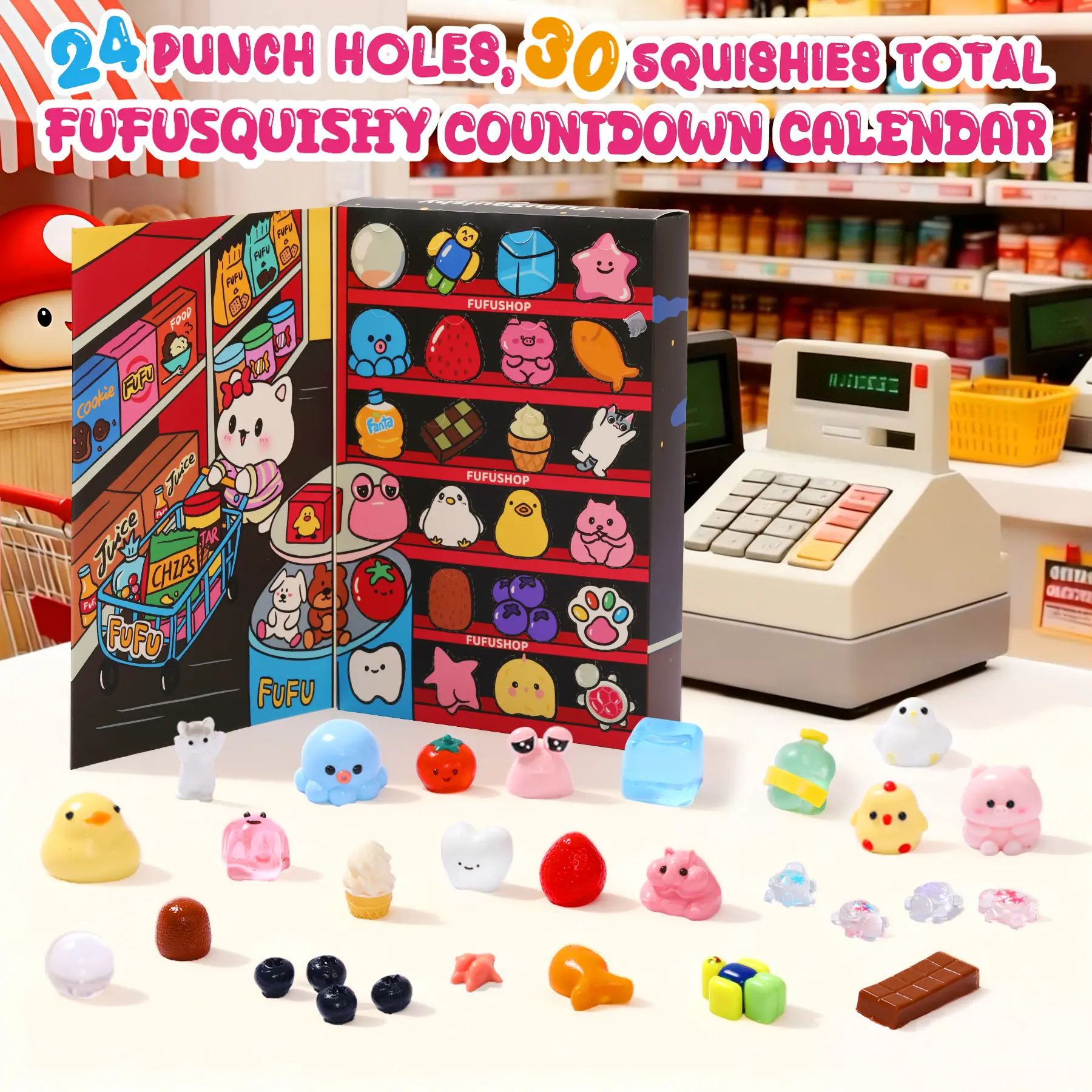 30PC Squishies Set, Handcrafted Slow Rising Sensory Fidget Toy, Cute Anxiety Stress Relief Squeeze Decompression for Kids and Adults, Mini Mega Rainbow Squishy, for Ages 3+.