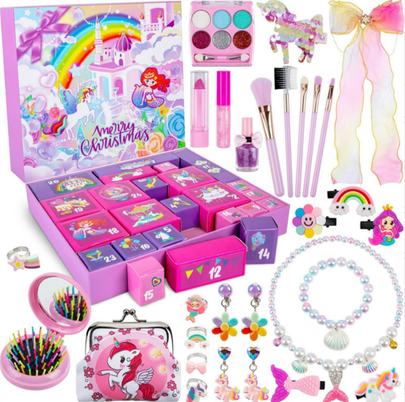 Unicorn Advent Calendar 2026 for Girls, Christmas Countdown Calendar for Kids, with 24 Days Xmas Surprise with Jewellery Bracelet Hair Accessories