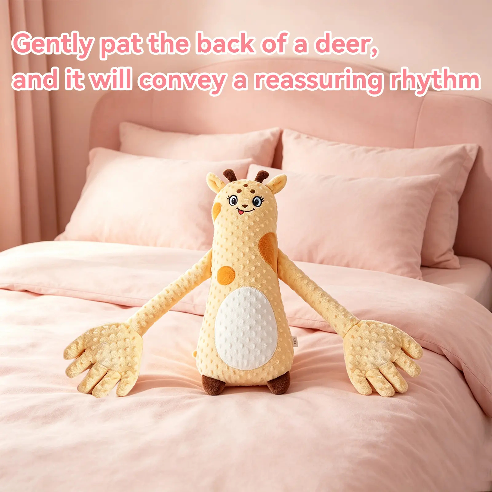 Soothing Giraffe Stuffed Animal - Unisex Large Cute Stuffed Animal with 3-Speed Adjustable Patting Modes, Ultra-Soft Skin-Friendly Fabric.