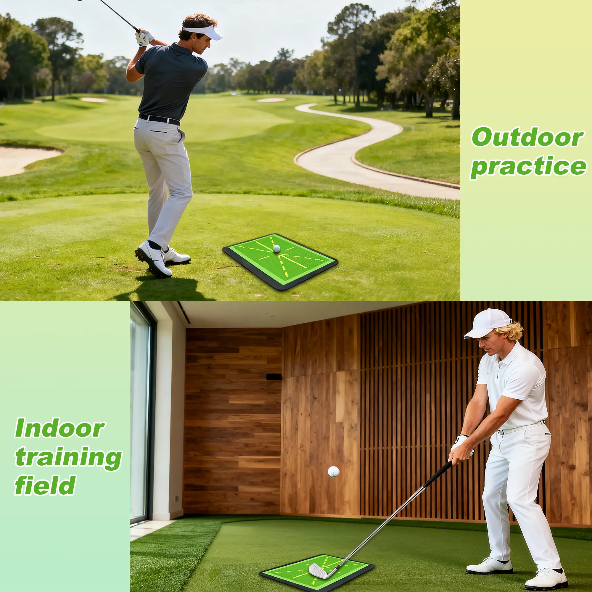 Golf Hitting Mat, Golf Chipping Mat, Golf Trace Strike Pad, Golf Training Aid, Analyze Chipping Paths & Ball Impact, Improve Ball Striking Posture, Golf Gifts