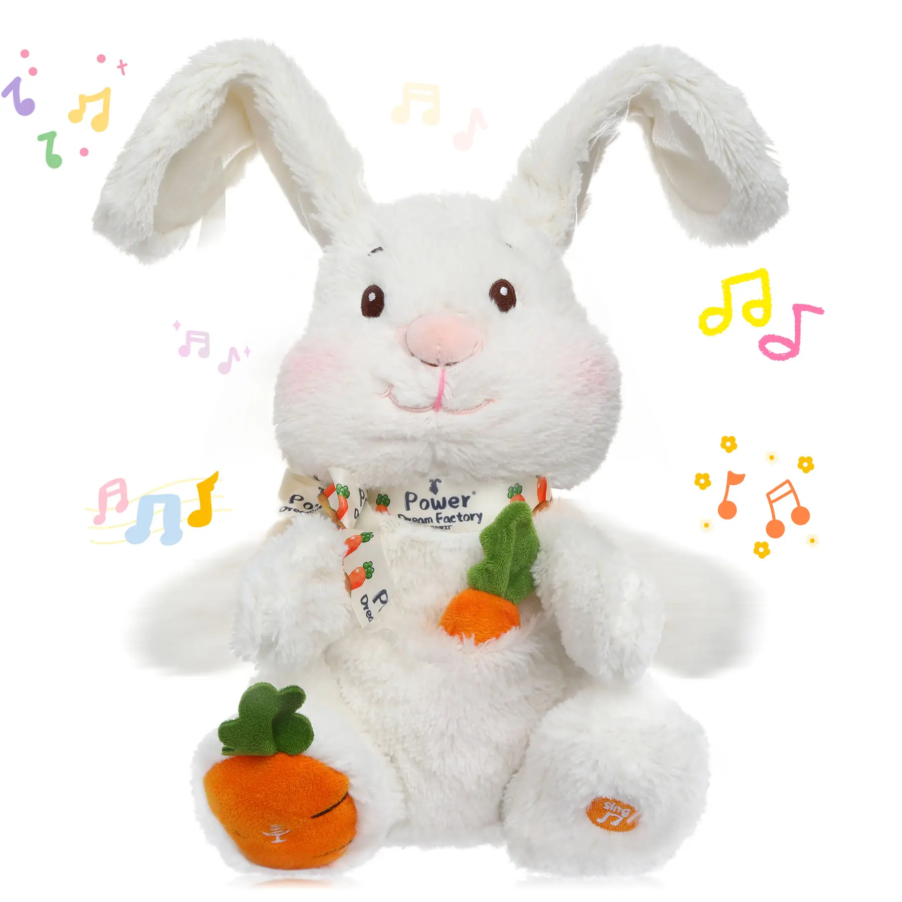 Clapping Bunny Toy, Singing Talking Voice Repeating Plush Toy, Interactive Early Educational Sensory Toy for Toddlers