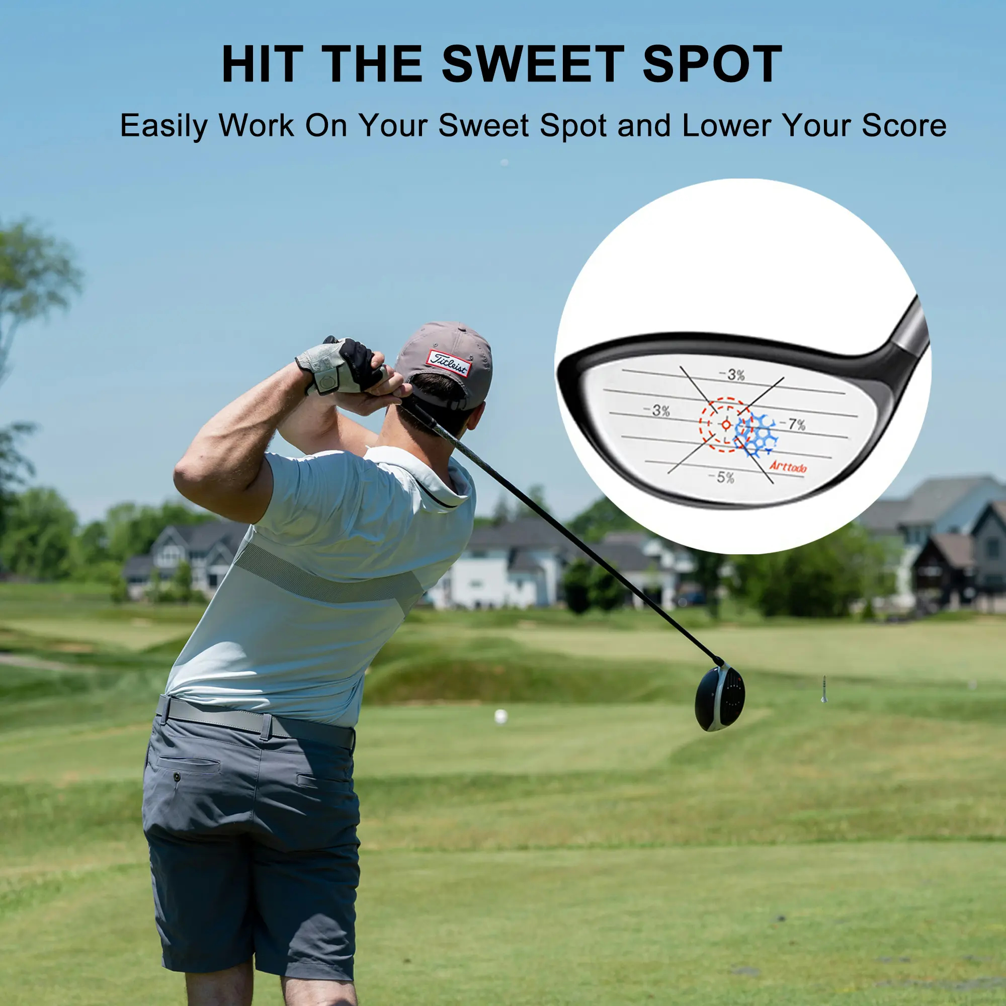 Golf Impact Tape, Golf Impact Sticker, Golf Ball Tracker, Self-Teaching Sweet Spot and Consistency Analysis, Golf Gift