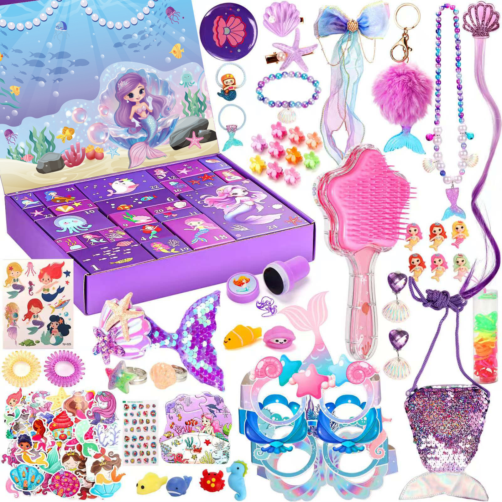 Unicorn Advent Calendar 2026 for Girls, Christmas Countdown Calendar for Kids, with 24 Days Xmas Surprise with Jewellery Bracelet Hair Accessories