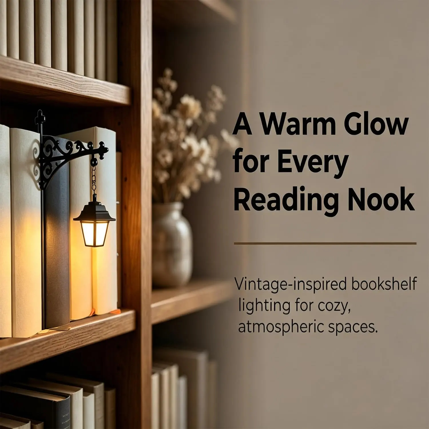 Library Lantern-Decorative Bookshelf Lighting, Miniature Hanging Shelf Lamp, Warm LED Nightlight, Reading Nook Literary Decor,Halloween decorations