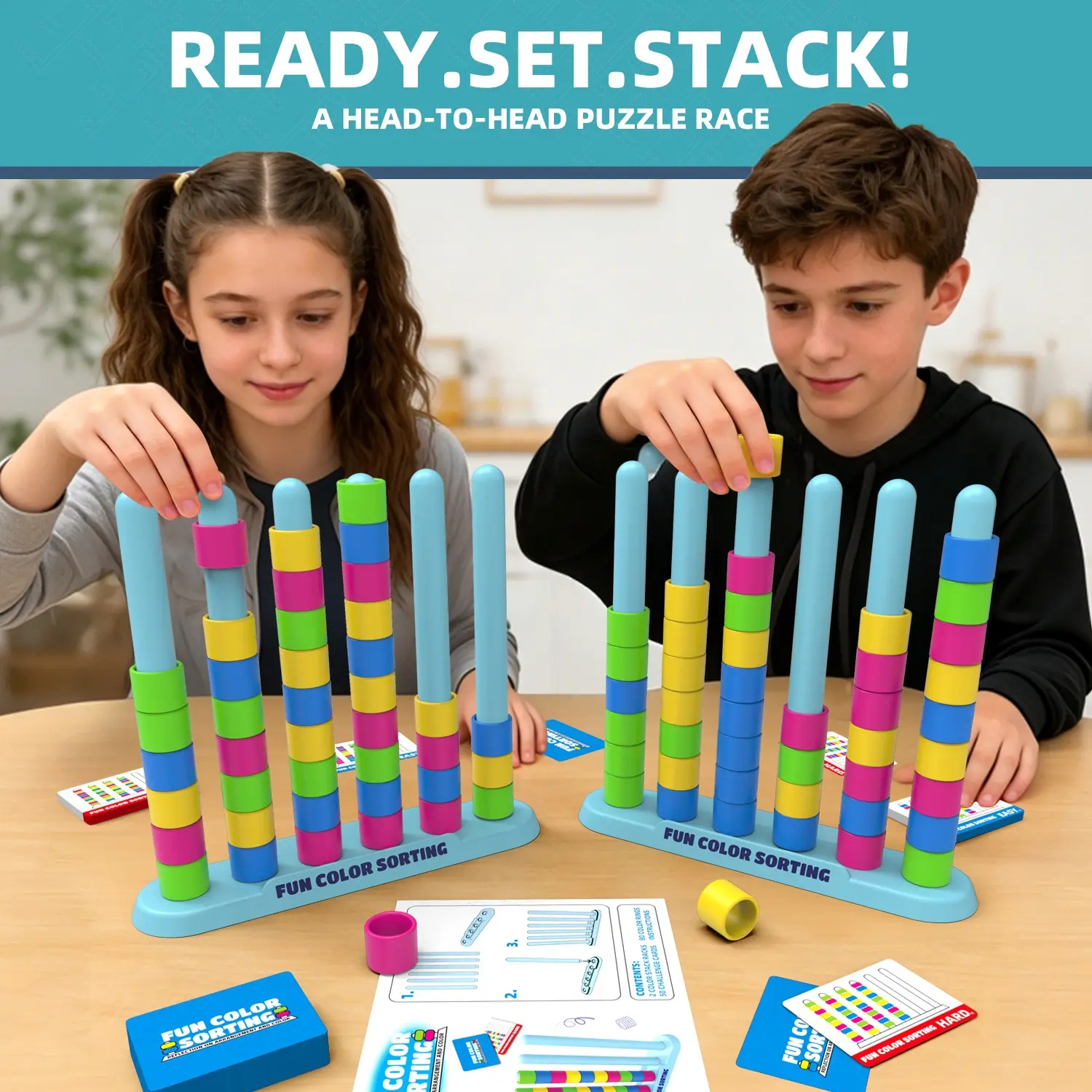 Mini Color Stack Challenge Travel Game by Relatable