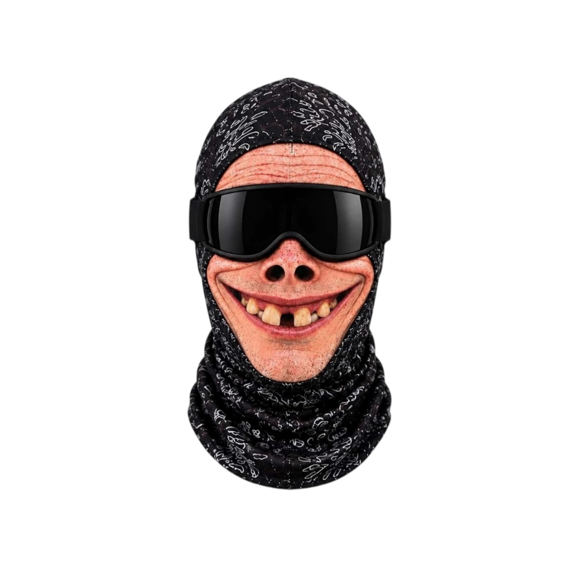 Funny 3D Old Man Face Balaclava, Dralon Thermal Fabric Winter Ski Mask, Warm Wind-Resistant Full Face Cover, Novelty Outdoor Headwear for Men & Women, Skiing, Cycling, Hiking & Winter Activities