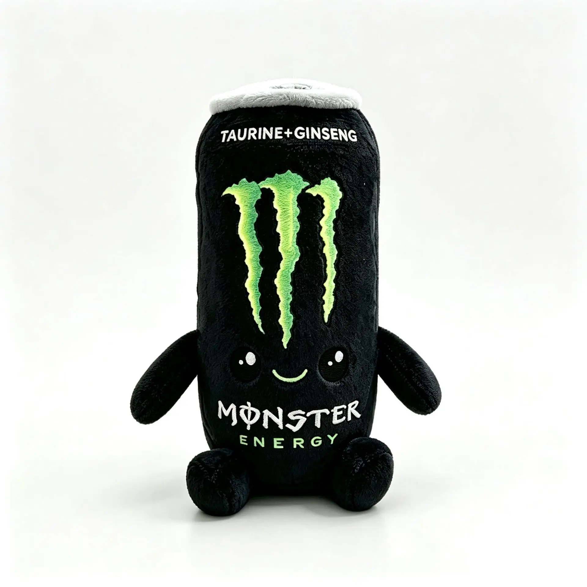 Drink Can Plush Toy - Black & White Ultra White Stuffed Doll, Soft Simulation Beverage Figure, Kawaii Collectible.