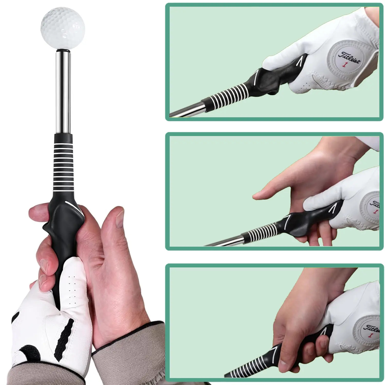  Retractable Golf Swing Training Aid, Telescopic club, Click Sound Stick Trainer, Golf Warm Up, Grip Trainer, Strength, Tempo Training Aids, Golf Gift