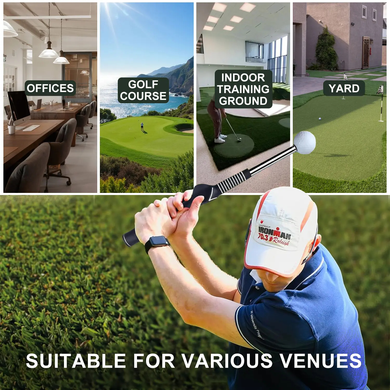 Retractable Golf Swing Training Aid, Telescopic club, Click Sound Stick Trainer, Golf Warm Up, Grip Trainer, Strength, Tempo Training Aids, Golf Gift