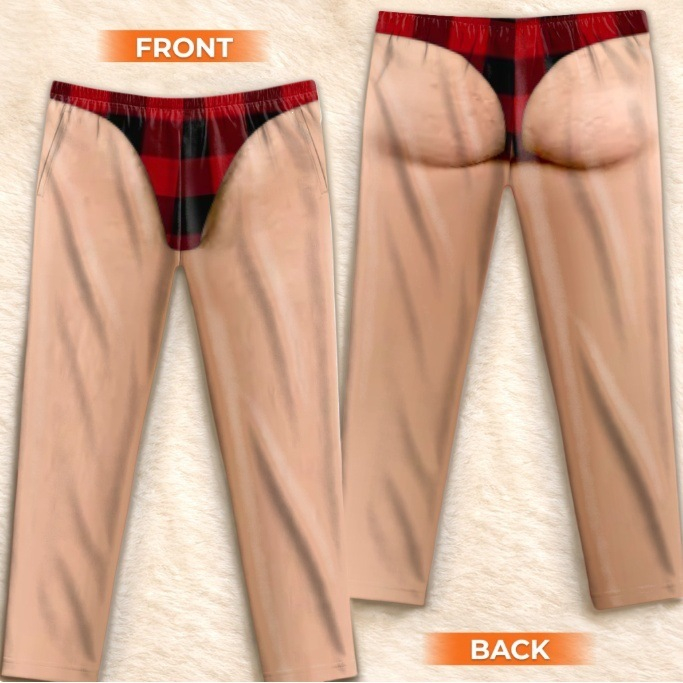 Soft Polyester Festive Print Style Pajama Pants, Christmas Gag Gift