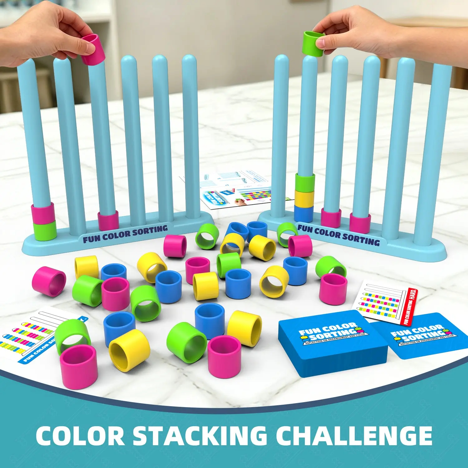 Mini Color Stack Challenge Travel Game by Relatable