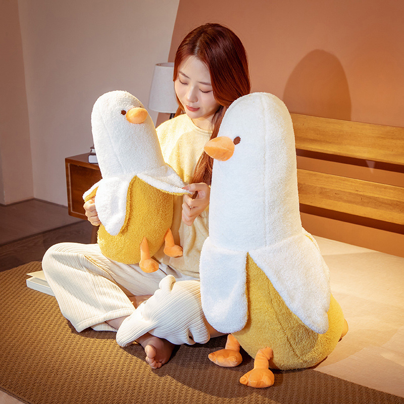 Cute Banana Duck Plush Stuffed Animal Toy for HomeDecoration Squishy Plushie Toy Comfort Plush for Gifts Soft Huggable for Parent-Child Interaction Couples & Friends Prank Toy Party Fun Gift for Kids