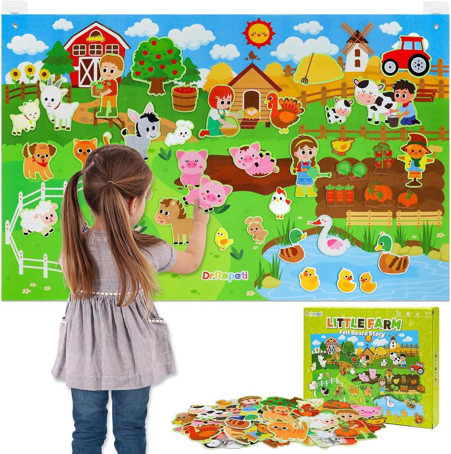 Farm Animal Felt Story Board Set, Sensory Activity Board, 