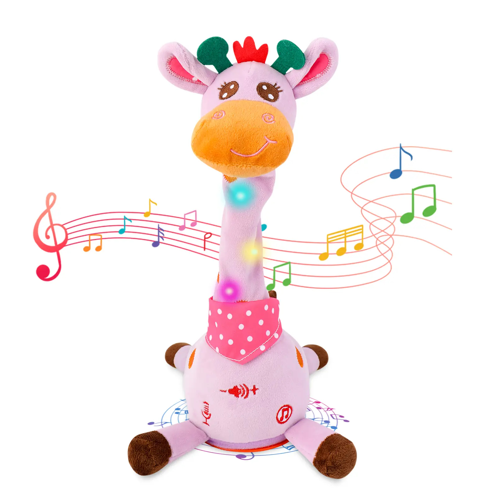 Talking Giraffe Toy, Repeating What You Say, Singing Glowing Stuffed Animal