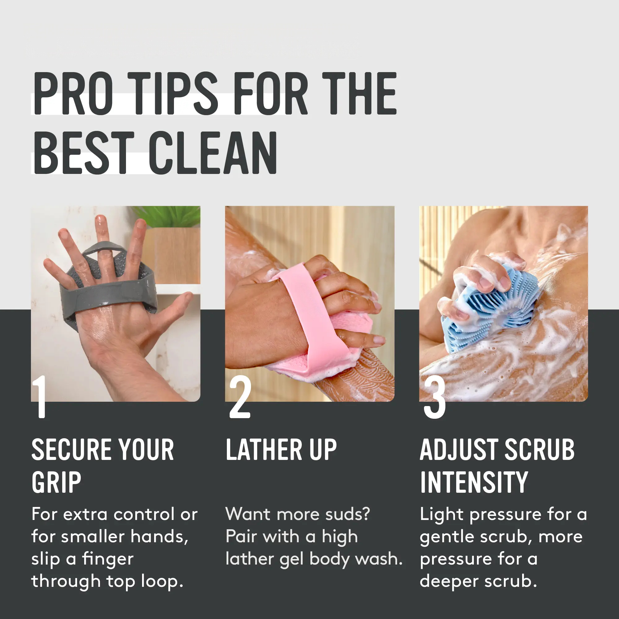 Body Scrubber – Antimicrobial Silicone Shower Brush for Sensitive Skin & Body Breakouts | Exfoliating Body Cleanser for Dead Skin Removal, Deep Clean, Oily Skin, Smooth Skin, Shower Tool for Men & Women