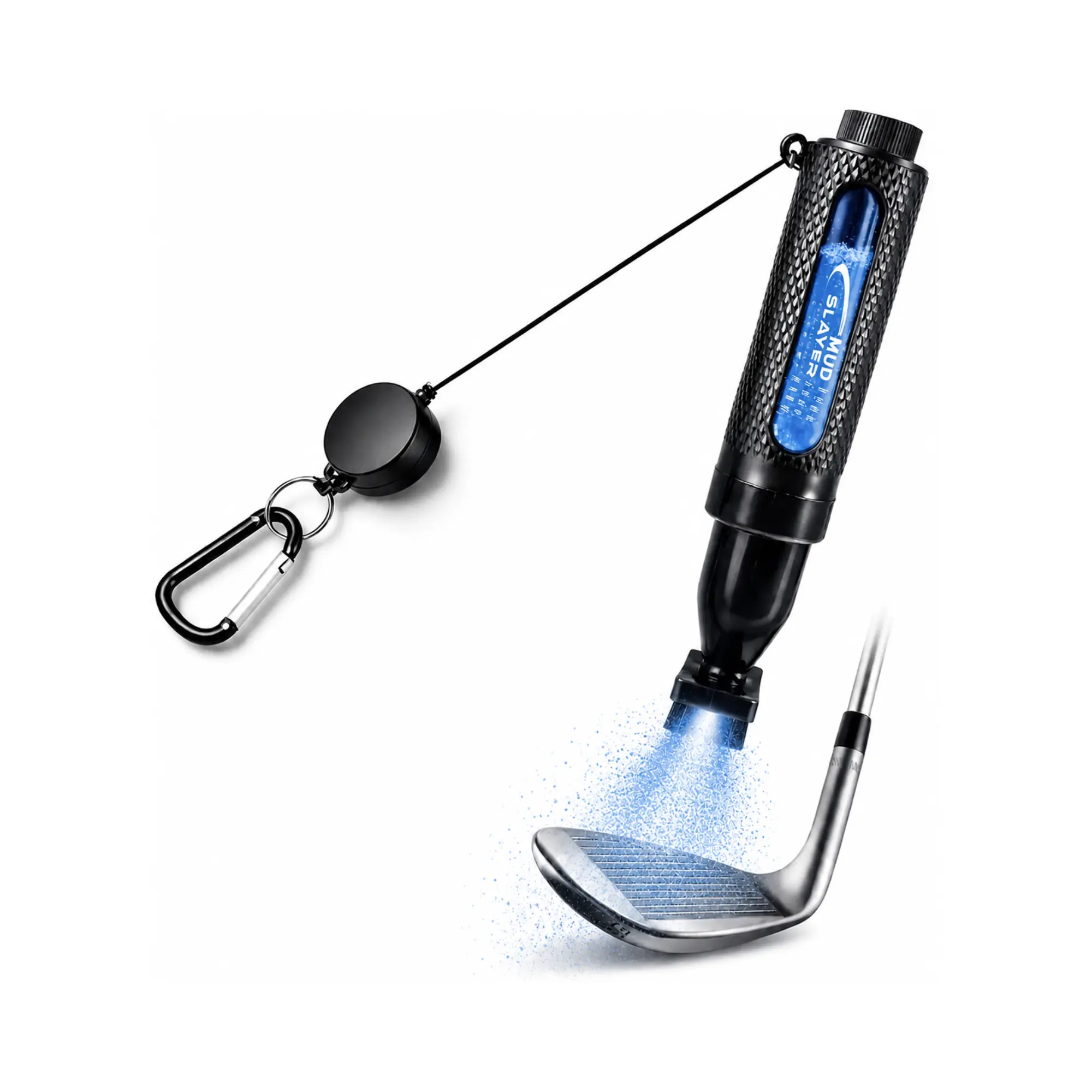 Golf Club Cleaning Brush that Sprays a Fine Mist, Leak-Proof Viewing Window, Retractable Clip, Dual Bristle Head, Ergonomic Handle Golf Bag Golf Accessory golf accessories