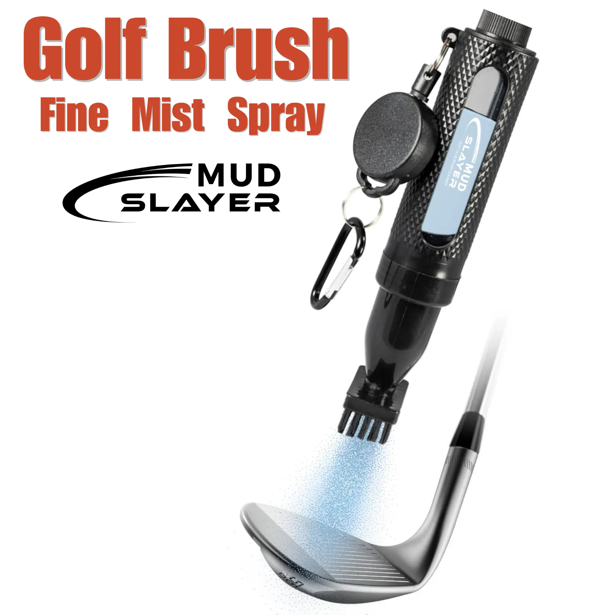 Golf Club Cleaning Brush that Sprays a Fine Mist, Leak-Proof Viewing Window, Retractable Clip, Dual Bristle Head, Ergonomic Handle Golf Bag Golf Accessory golf accessories