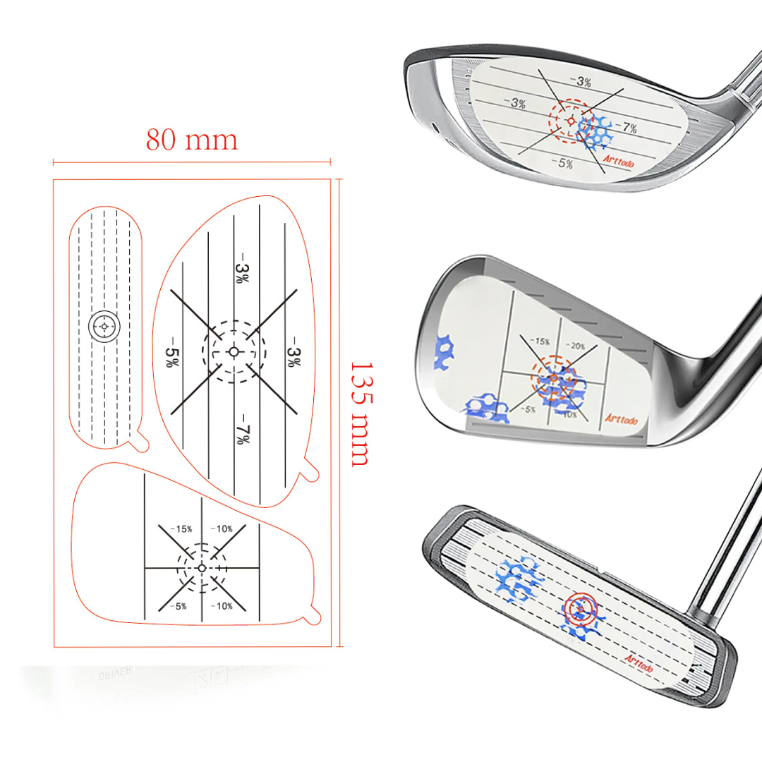 Golf Impact Tape, Golf Impact Sticker, Golf Ball Tracker, Self-Teaching Sweet Spot and Consistency Analysis, Golf Gift