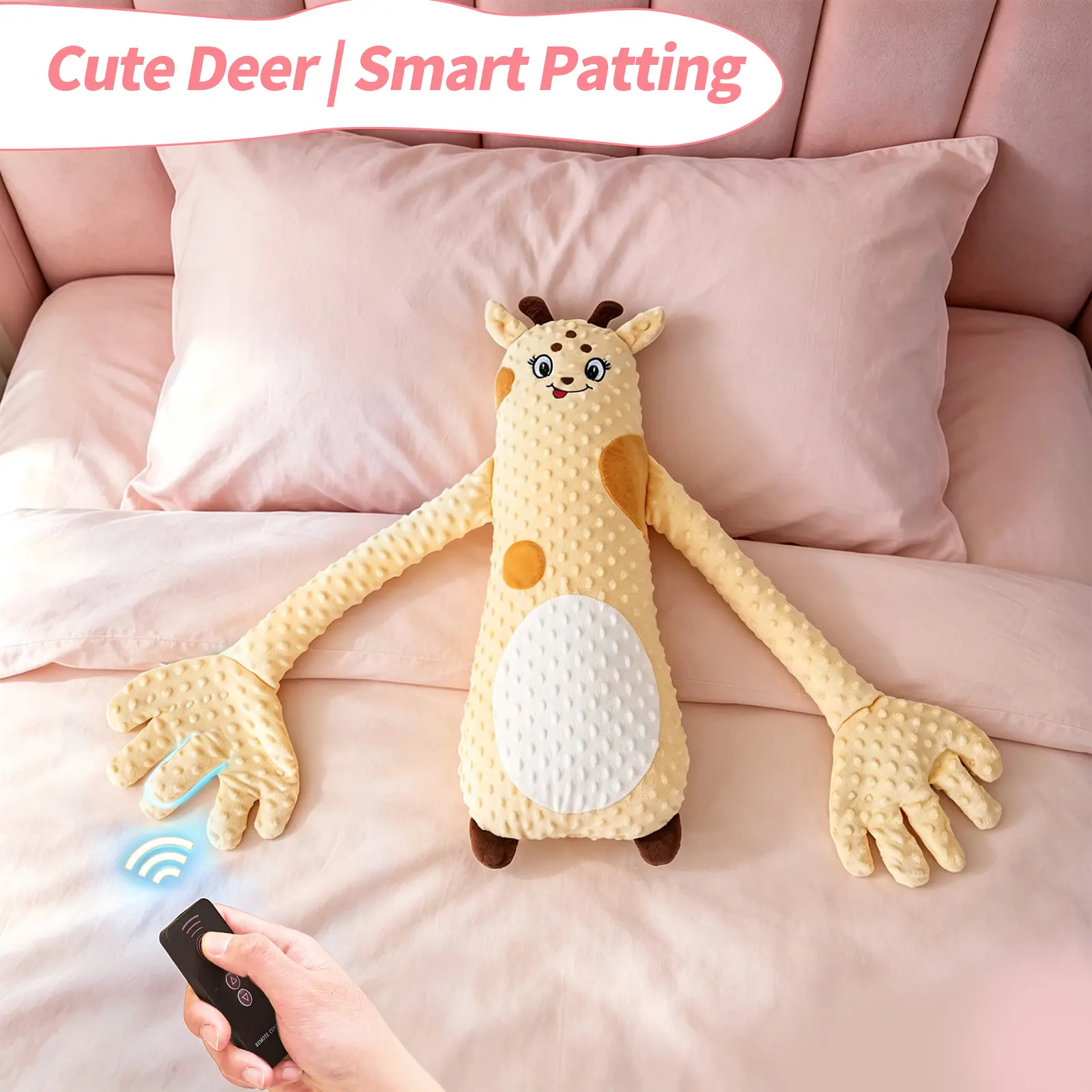 Soothing Giraffe Stuffed Animal - Unisex Large Cute Stuffed Animal with 3-Speed Adjustable Patting Modes, Ultra-Soft Skin-Friendly Fabric.