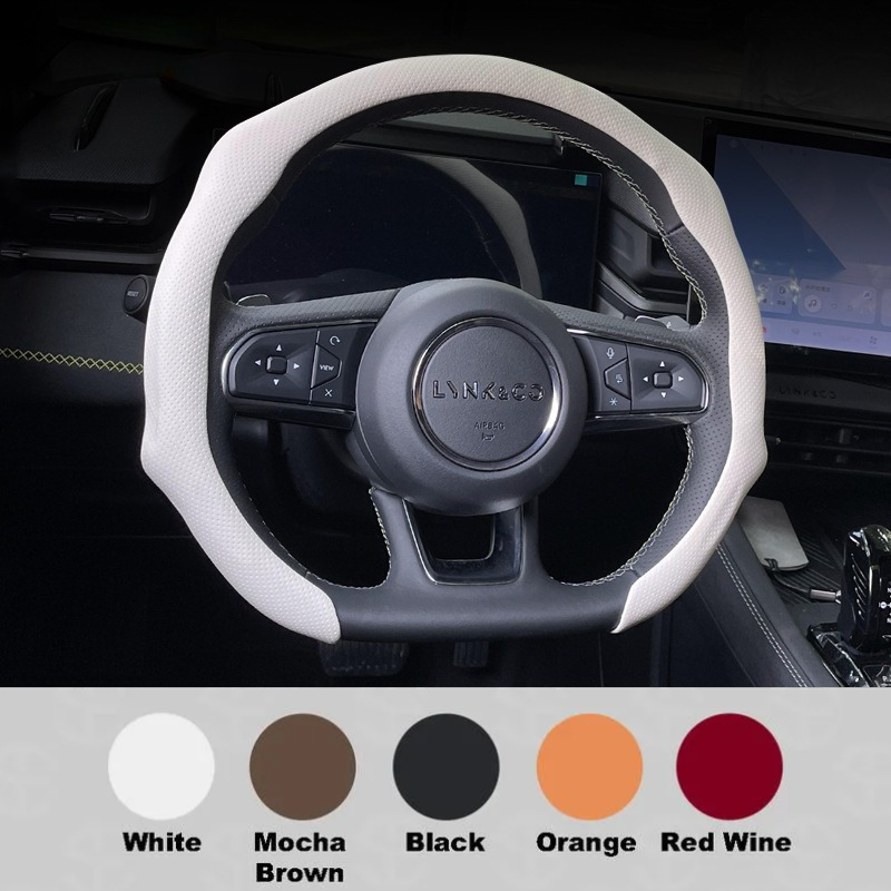 Napa Nappa Leather Car Steering Wheel Cover - Quick Turn Non-Slip Breathable Ultra-Thin Cover for Four Seasons Car Accessories - Versatile