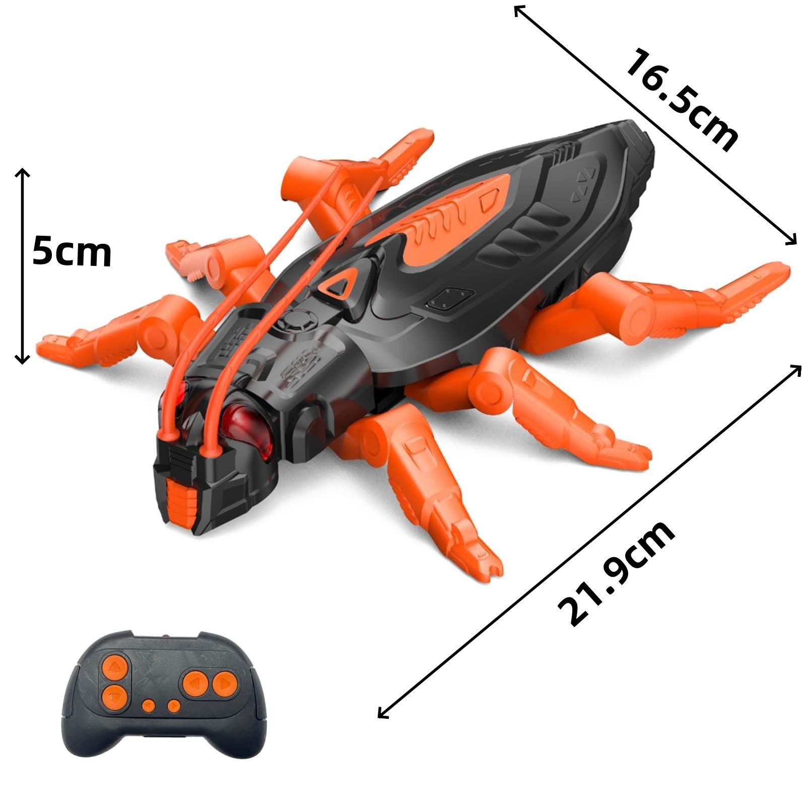 Wall Crawler Gecko, Remote Control Toy, Electric Lizard Toy with LED Glowing Eyes, 360° Spin