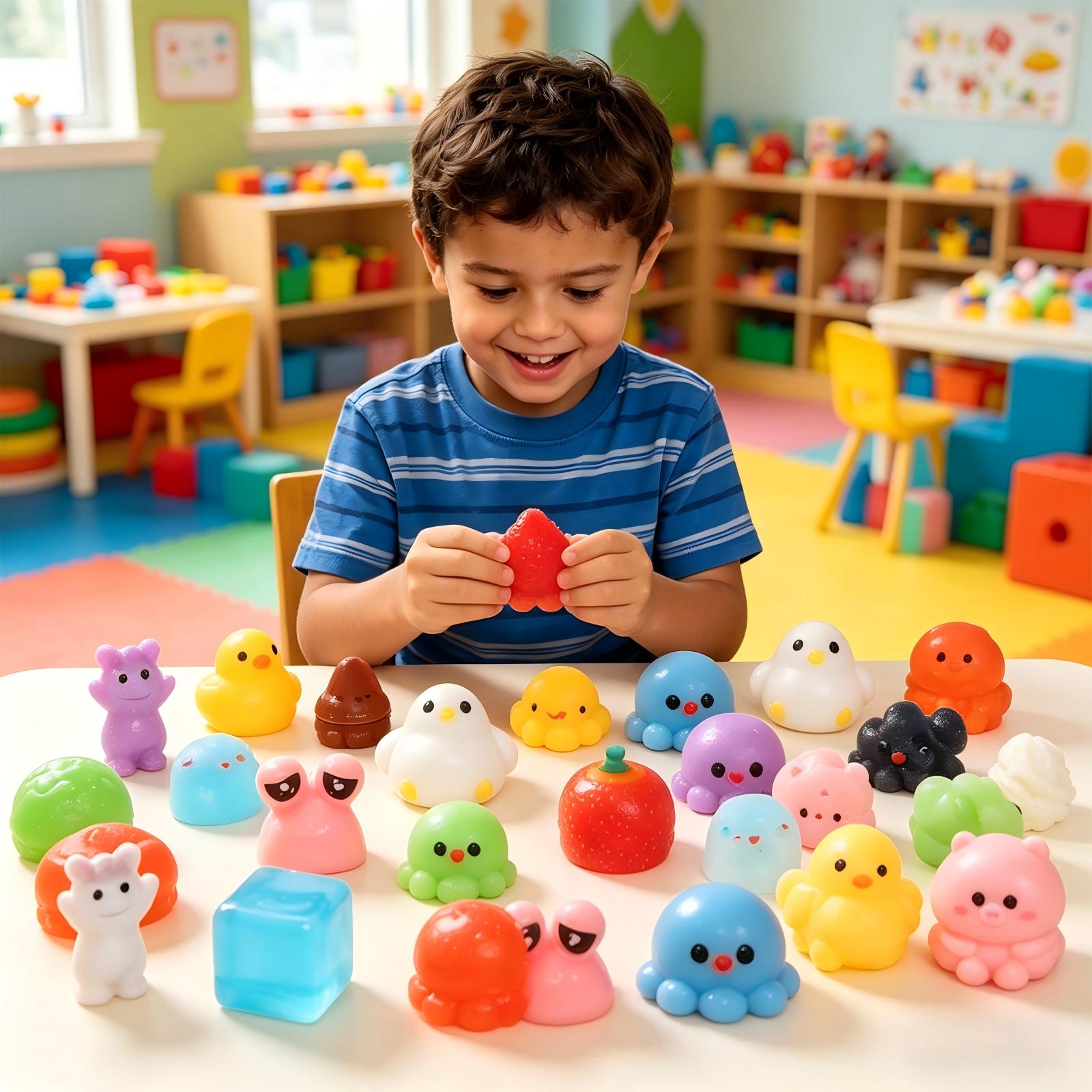 30PC Squishies Set, Handcrafted Slow Rising Sensory Fidget Toy, Cute Anxiety Stress Relief Squeeze Decompression for Kids and Adults, Mini Mega Rainbow Squishy, for Ages 3+.