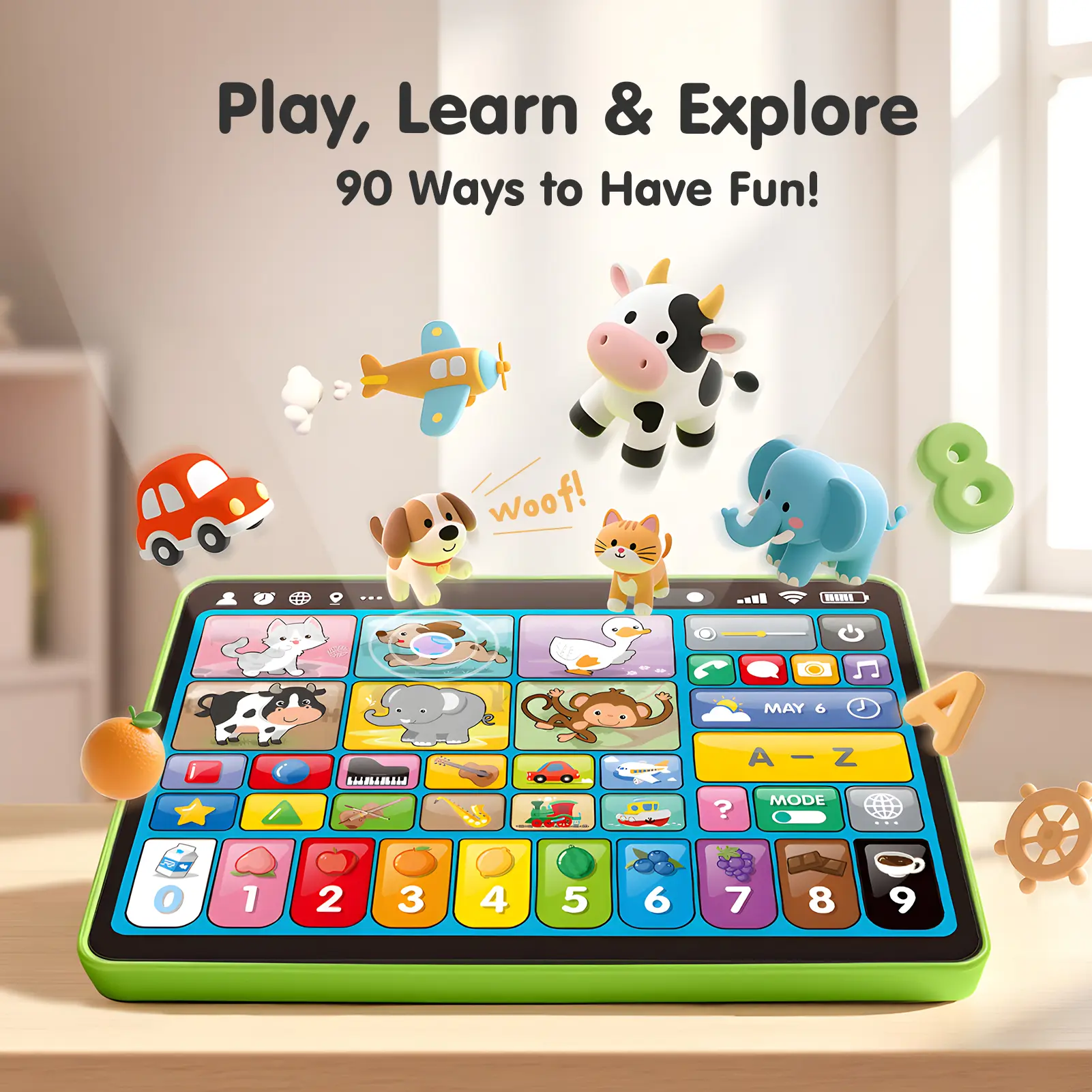 5-Language Learning Tablet for Toddlers 1-3 – New Version Educational Toy with Sounds & Speech Therapy – Early Development Easter Gifts for Boys, Girls, Baby, Toddler, Ages 1 2 3