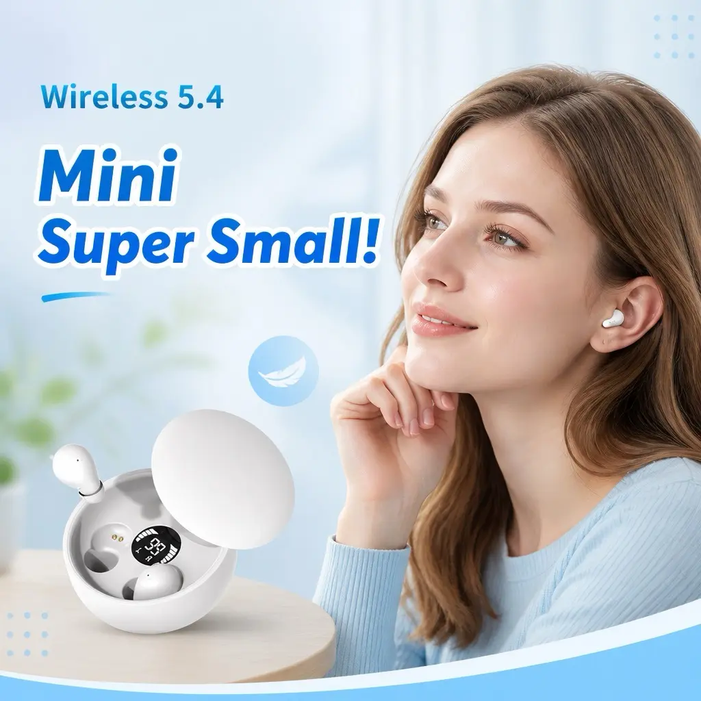 Mini Invisible Headphones Bluetooth 5.4 True Wireless In-Ear Earphones sport Audio Earbud audifonos bluetooth wireless headphones noise cancelling headphones gamingheadset