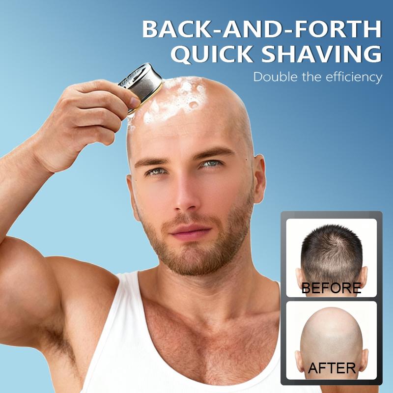 Bald Head Razor for Men - Dual-Directional 8-Layer Blade Head Shaver, Anti-Scratch Comb & Anti-Bump Design, Full-Body Waterproof Washable, Replaceable Heads & Full-Body Shaving (Legs/Arms), Sensitive Skin Friendly, Ideal for Daily/Travel/Gift Use