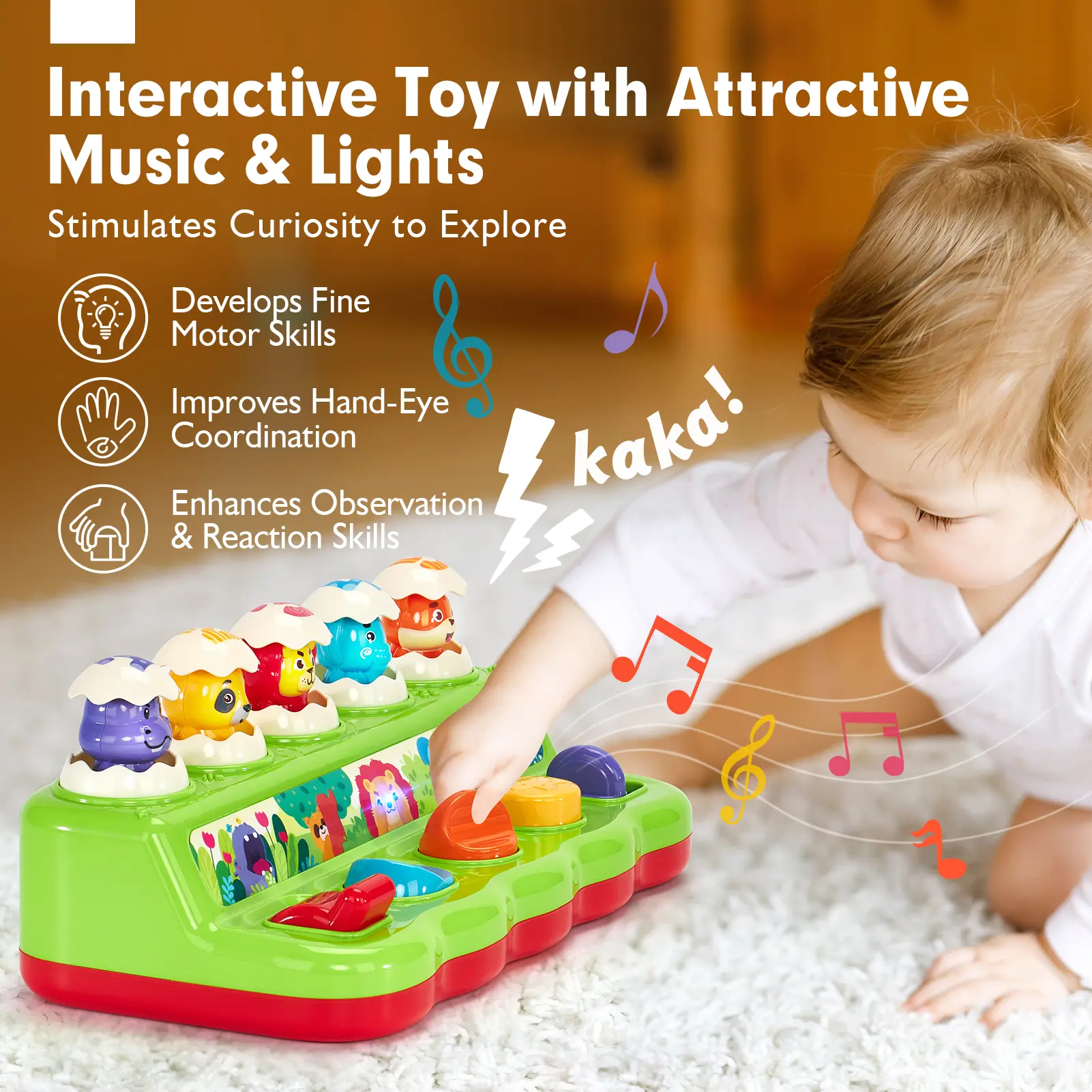 2 in 1 Pound Ball Toy & Car Ramp Race Track / Pop Up Montessori Toys with Hammers,Toddler Toys for 1 Year Old Boy，Learning Early Developmental Montessori Toys for 2 Year Old Christmas Birthday Easter Gifts, Toddler Playset