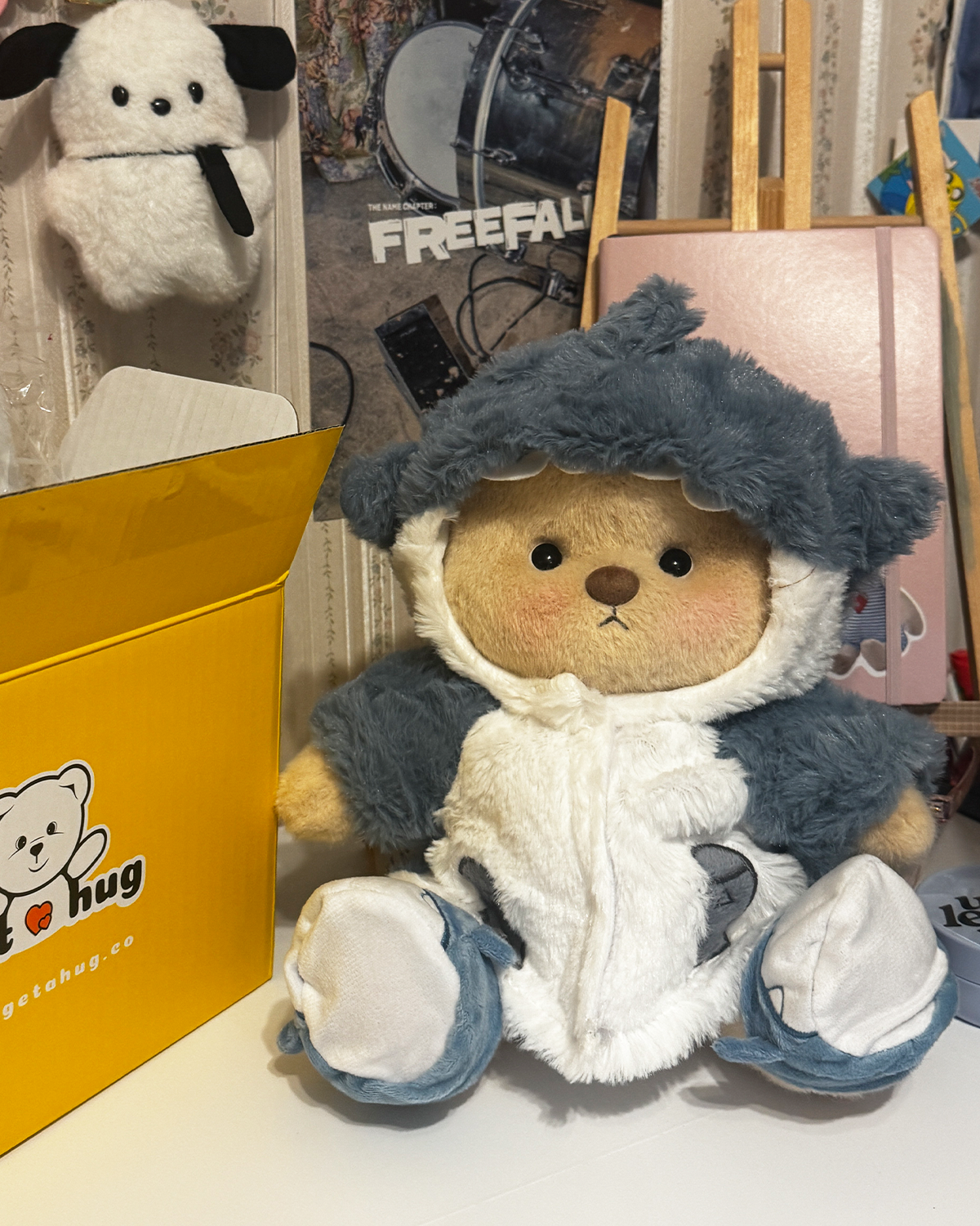 Fluffy Shark Bear | Handmade Jointed Teddy Bear Gift
